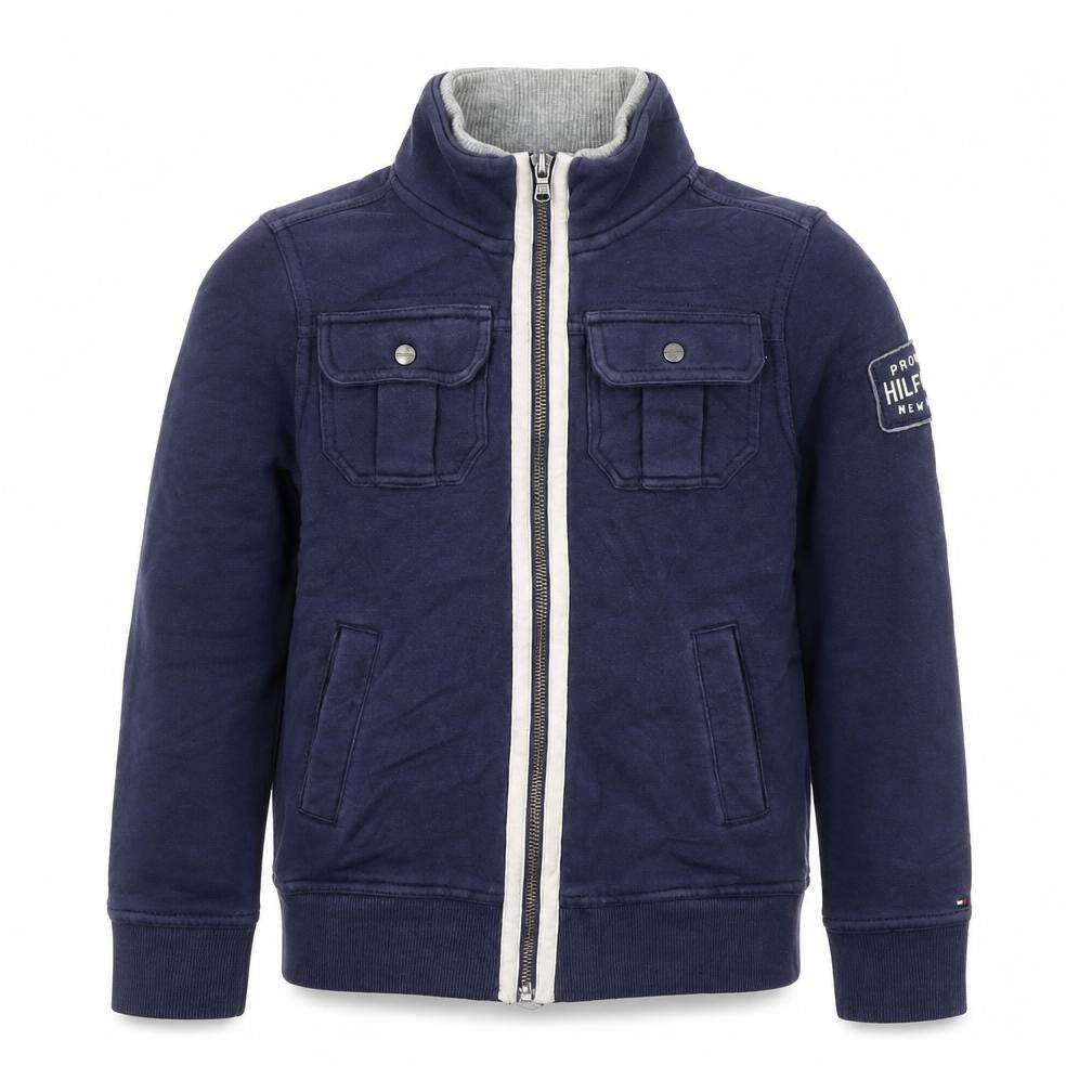 Tommy Hilfiger Boys Navy Blue Zip Up Hoodie Jacket Size 8-10 Years
