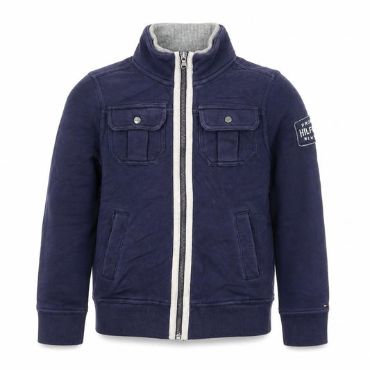 Tommy Hilfiger Boys Navy Blue Zip Up Hoodie Jacket Size 8-10 Years
