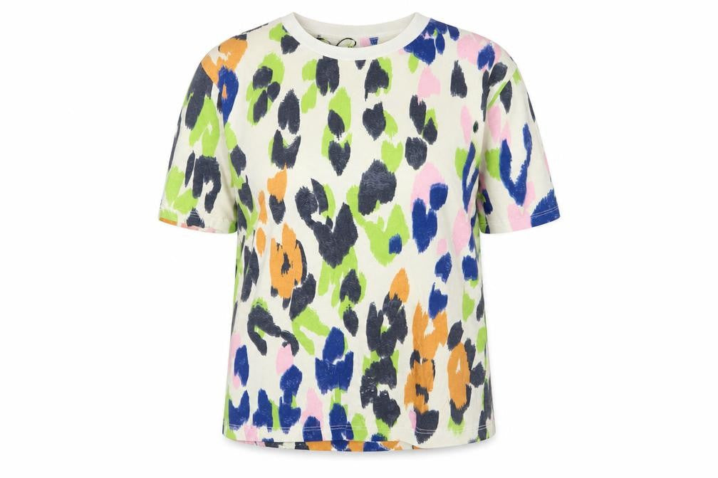 Warehouse Women’s Multicoloured Animal Print Cotton T-Shirt Size 8