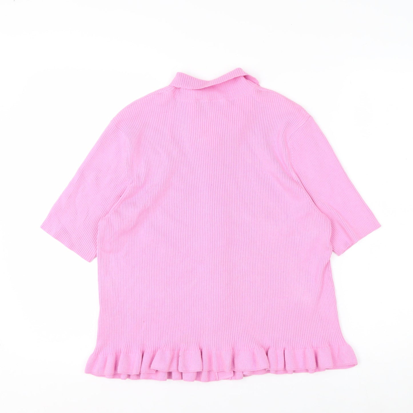 Marks and Spencer Women’s Pink Collared Short Sleeve Cardigan L