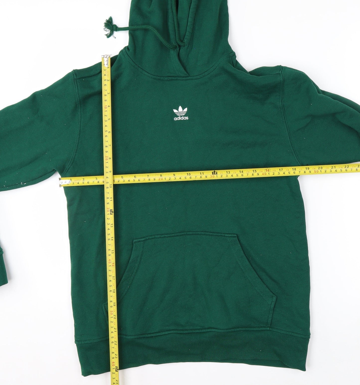 Adidas Men's Green Pullover Hoodie L Regular Fit Cotton Sportswear