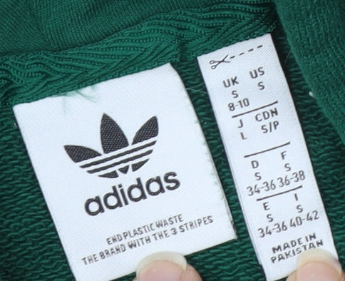 Adidas Men's Green Pullover Hoodie L Regular Fit Cotton Sportswear
