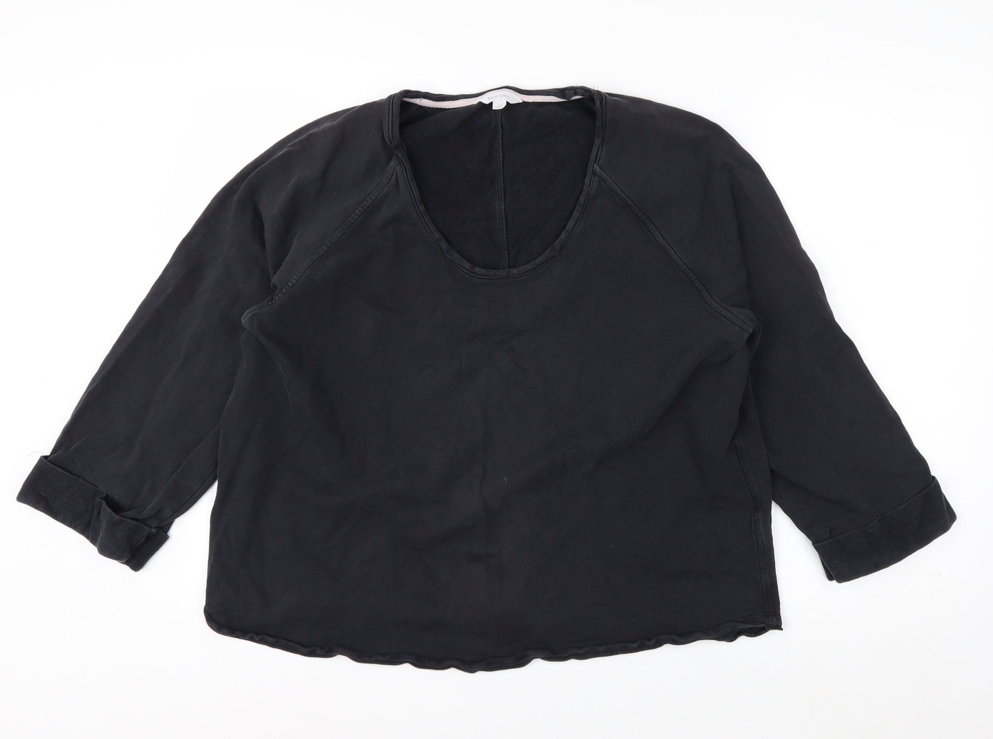 Marks and Spencer Per Una Women's Black Cotton Pullover Sweatshirt Size L
