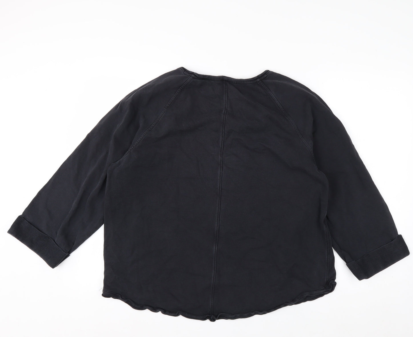 Marks and Spencer Per Una Women's Black Cotton Pullover Sweatshirt Size L