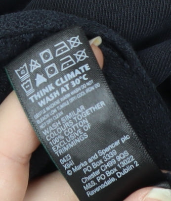 Marks and Spencer Per Una Women's Black Cotton Pullover Sweatshirt Size L
