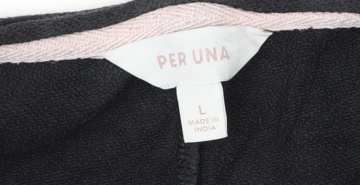 Marks and Spencer Per Una Women's Black Cotton Pullover Sweatshirt Size L