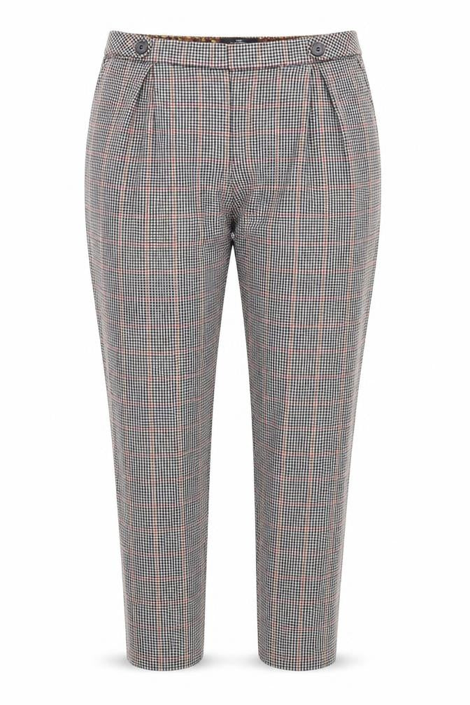 Next Womens Multicoloured Slim Fit Check Trousers Size 12L