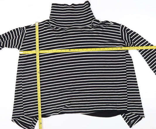 Apricot Women’s Black Stripe Roll Neck Long Sleeve Pullover Jumper Size 18