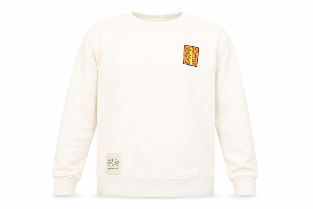 Zara Men Beige Keith Haring Crew Neck Art Sweatshirt L