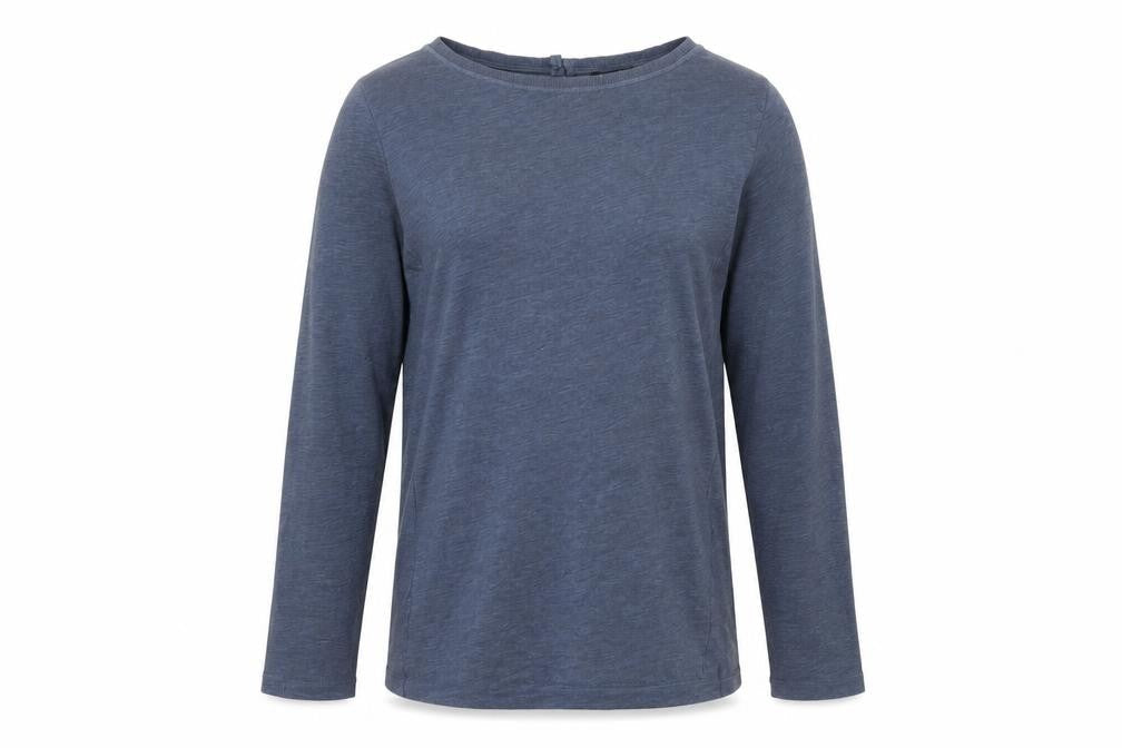 Massimo Dutti Men's Blue Long Sleeve Cotton Casual Top L