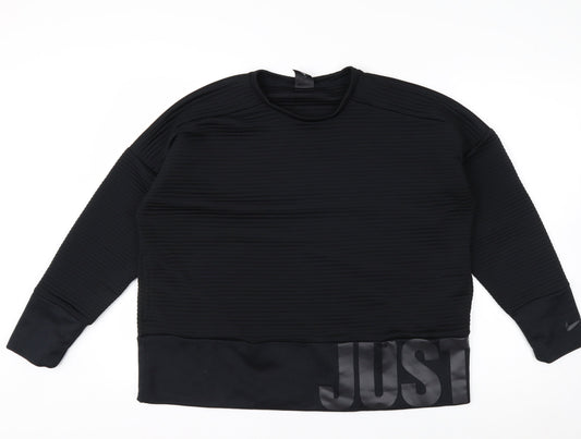 Nike Men's Black Dri-Fit Crew Neck Sports Sweatshirt L