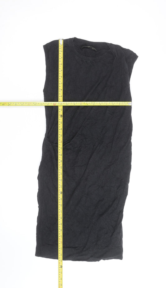 AllSaints Women’s Black Sleeveless Bodycon Knit Dress Size 12