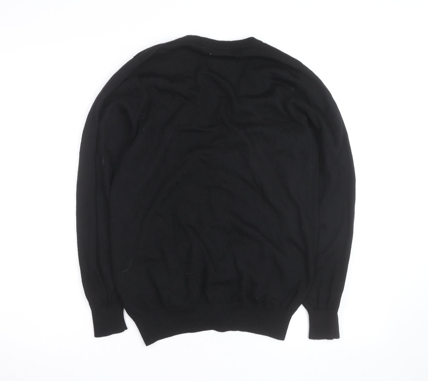 Marks and Spencer Men’s Black Wool Silk Cardigan L V-Neck Classic