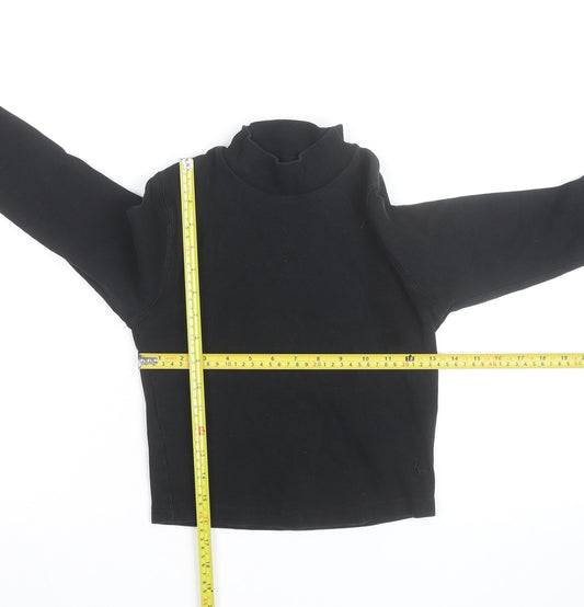 Jack Wills Womens Black Size 10 Roll Neck Long Sleeve Jumper
