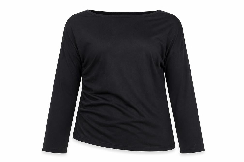 Topshop Women’s Black Size 10 Slim Fit Long Sleeve Cotton Top
