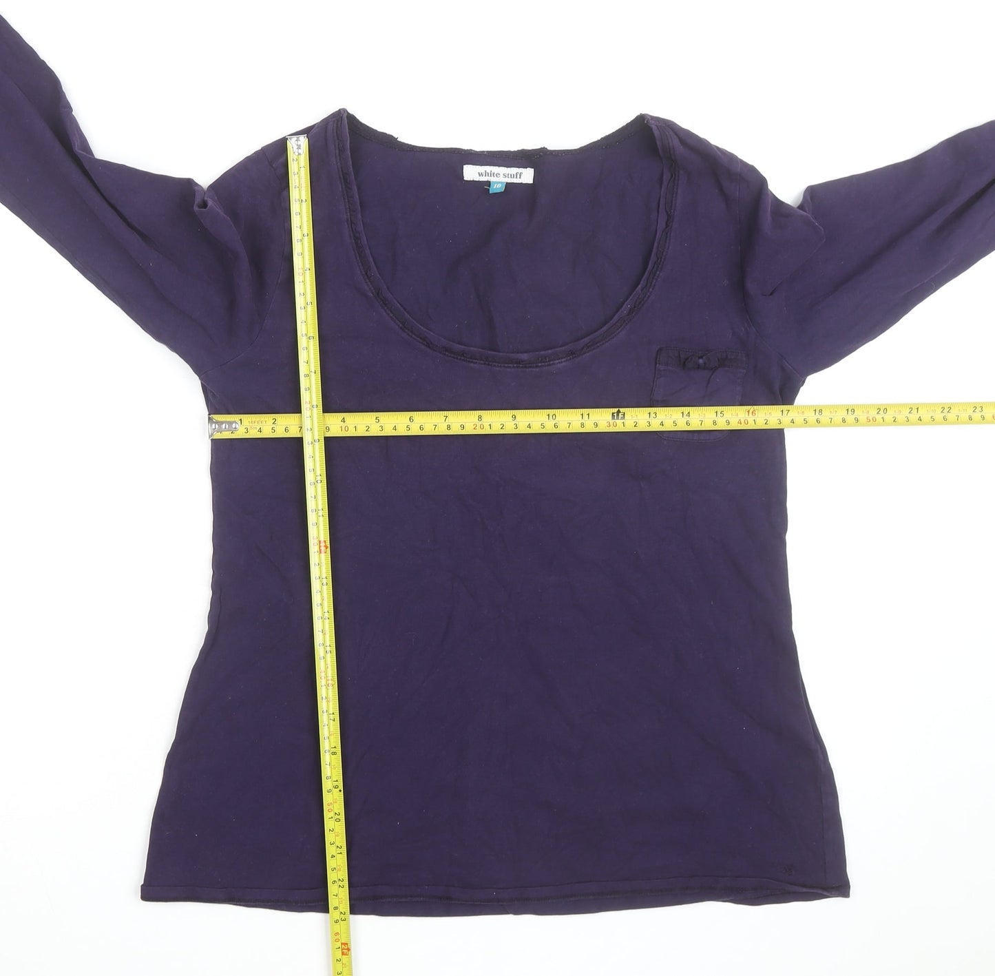 White Stuff Women’s Purple Cotton Long Sleeve Jersey T-Shirt Size 18
