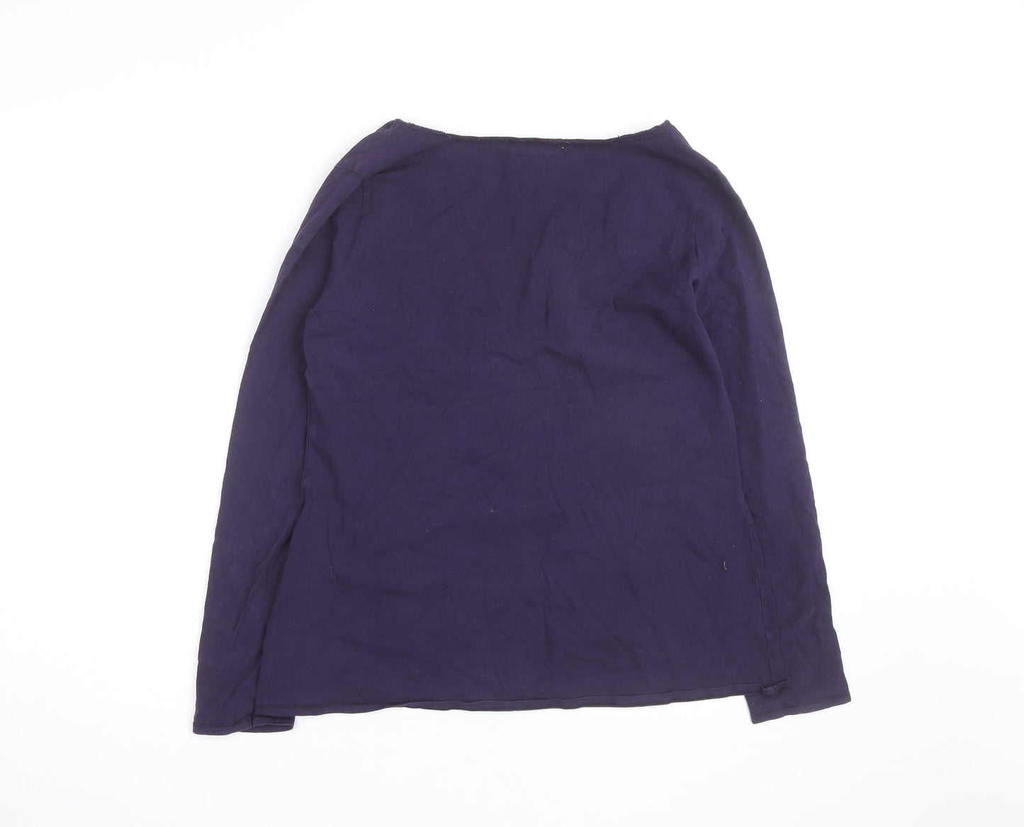 White Stuff Women’s Purple Cotton Long Sleeve Jersey T-Shirt Size 18