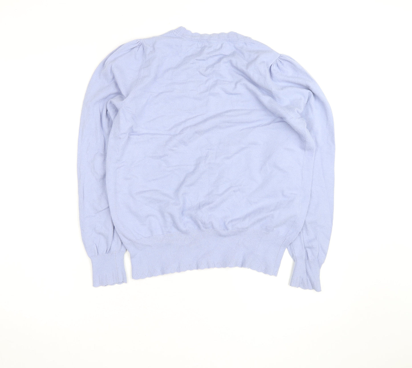 Crew Clothing Women Blue Cotton Crew Neck Jumper Size 14