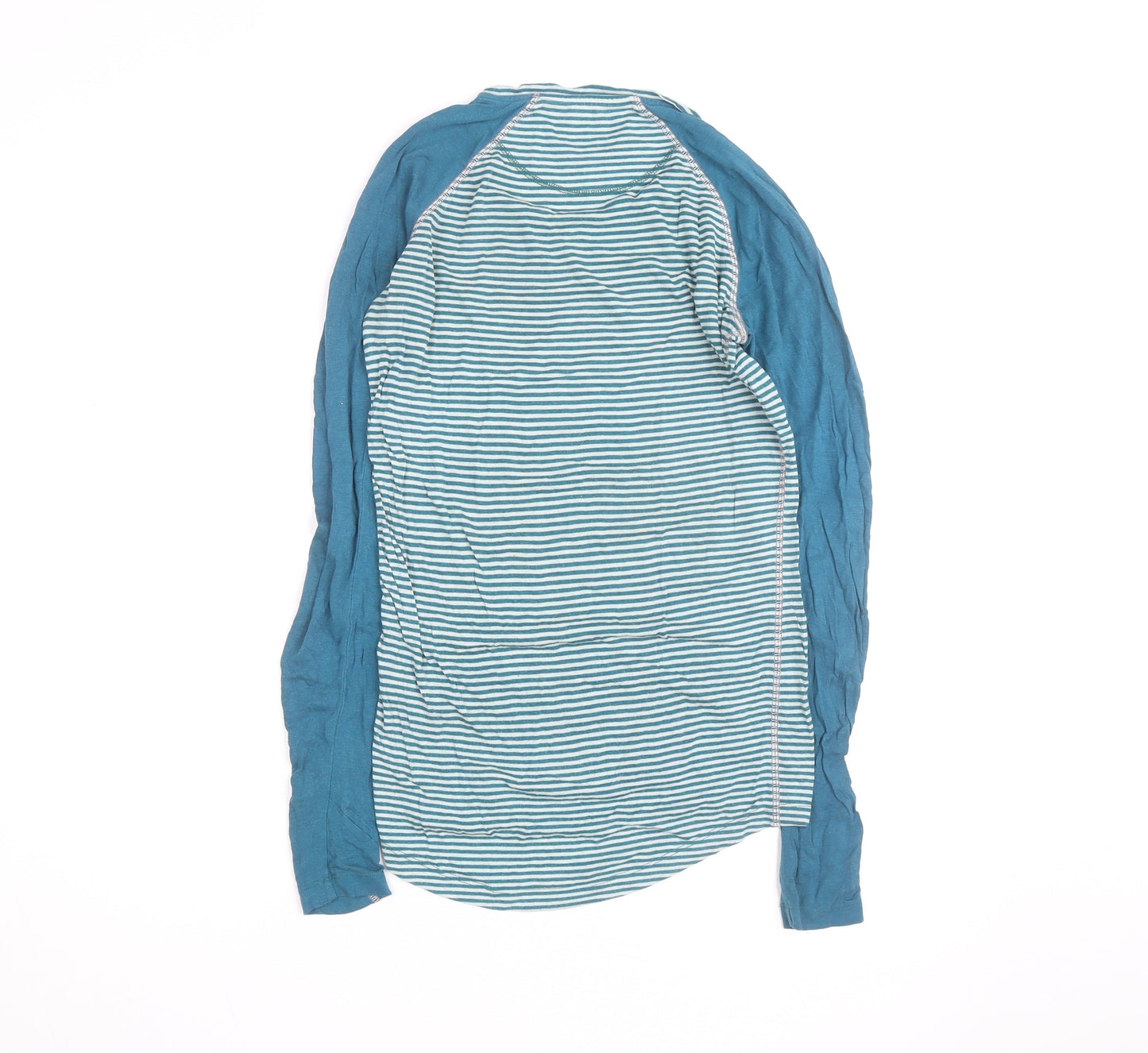 BAM Womens Blue Striped Bamboo Long Sleeve T-Shirt Size 8