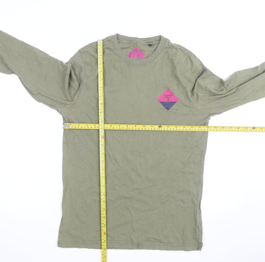 Barbour Men's Green Long Sleeve Cotton Graphic T-Shirt Size S