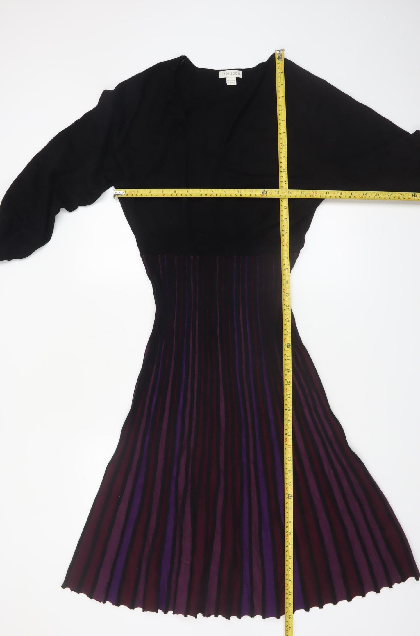 Monsoon Women’s Multicoloured Size 14 Fit & Flare Knit Midi Dress