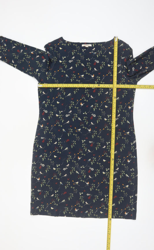 Barbour Women's Blue Floral Bird Print Shift Dress Size 12