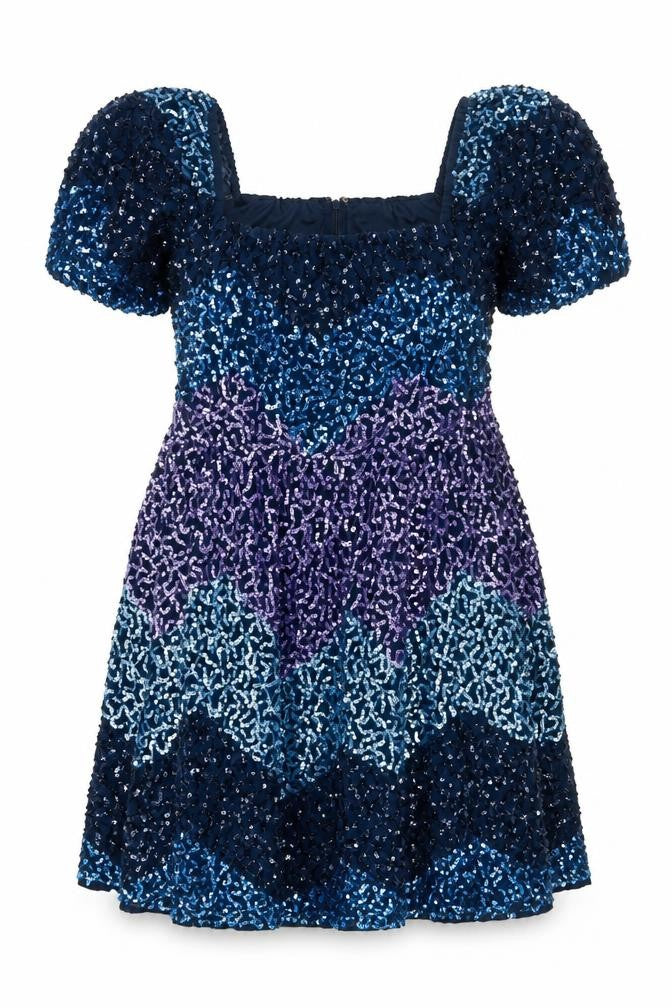 Maya Deluxe Women's Multicoloured Sequin A-Line Dress Size 16