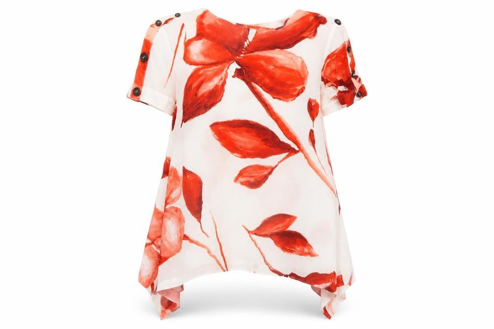 Phase Eight Women's Multicoloured Floral Viscose Tunic Blouse UK 12