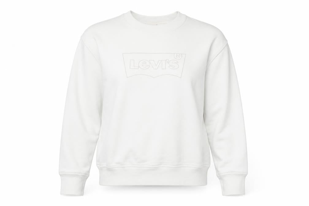 Levi's Women's White XS Cotton Blend Pullover Sweatshirt