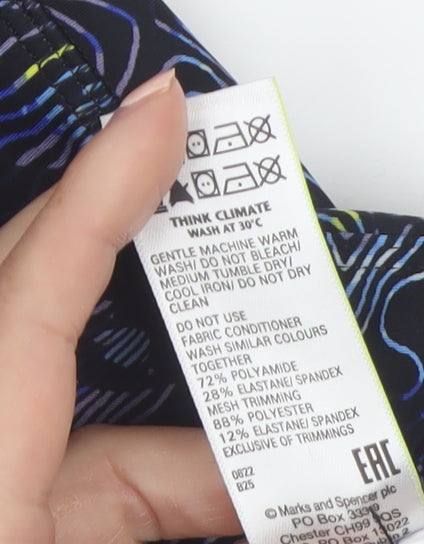 Marks and Spencer Goodmove Black Abstract Gym Leggings Size 10