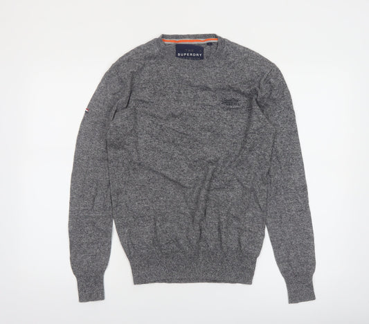 Superdry Men's Grey Cotton Cashmere Crew Neck Jumper Size S