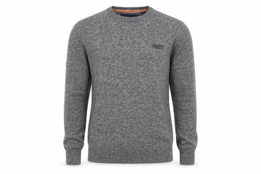 Superdry Men's Grey Cotton Cashmere Crew Neck Jumper Size S