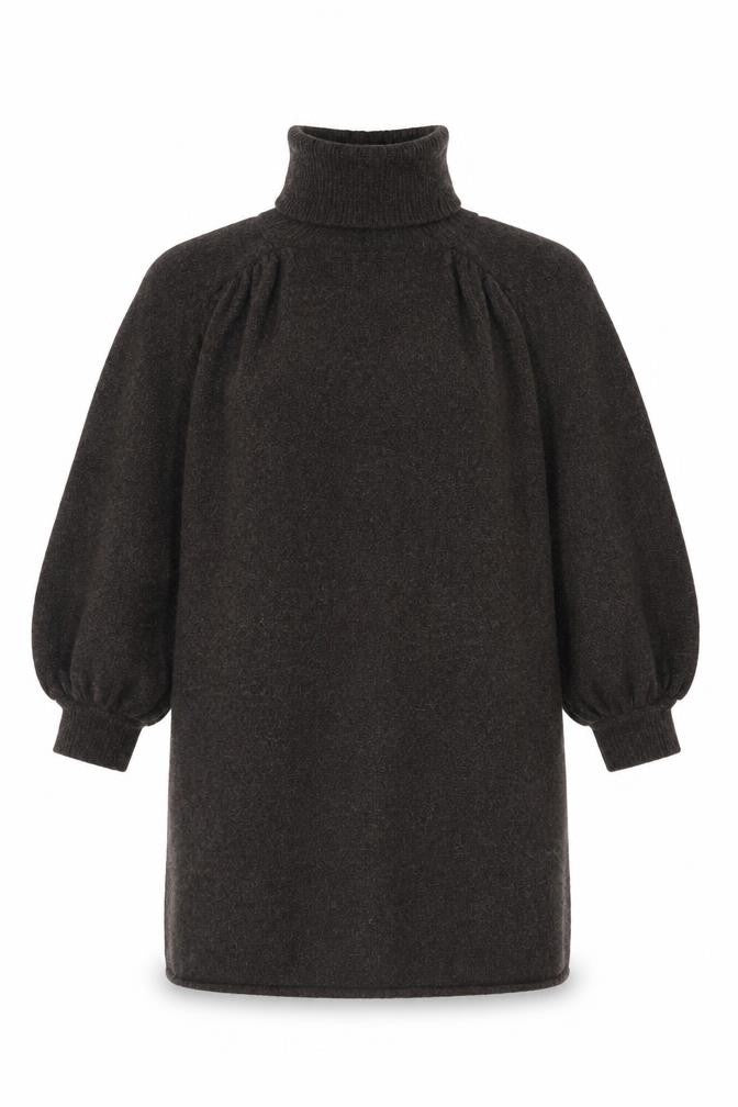Zara Womens Brown Roll Neck Relaxed Fit Wool Blend Jumper Size 14