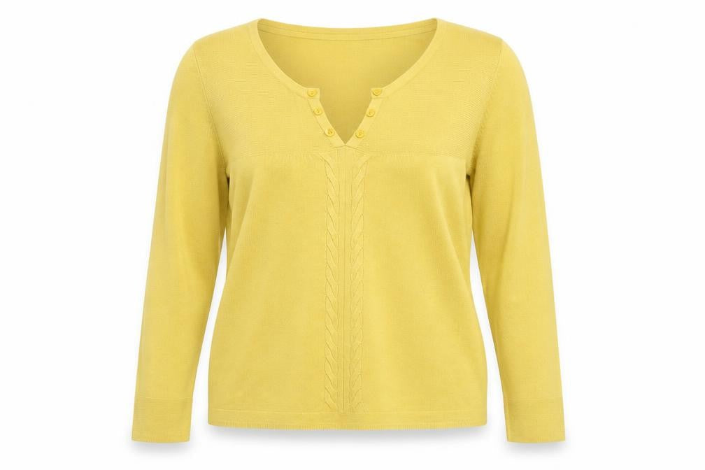 Marks & Spencer Per Una Women's Yellow Acrylic V-Neck Jumper Size 20