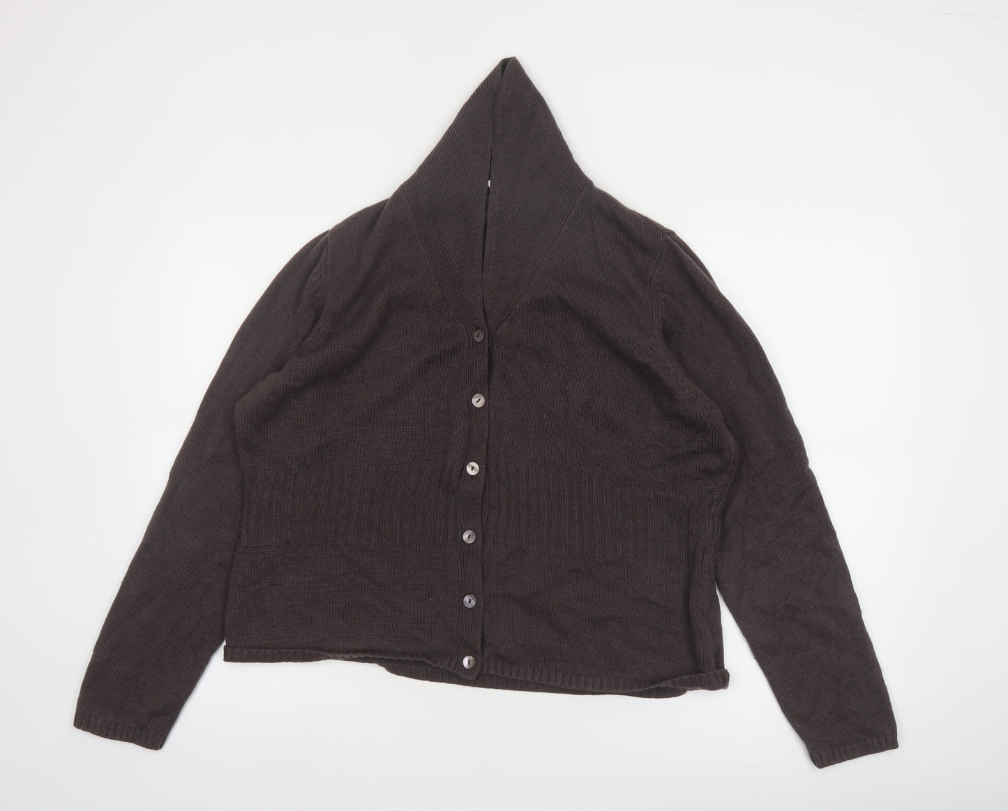 Marks and Spencer Women Brown Silk Cashmere Hooded Cardigan UK 20