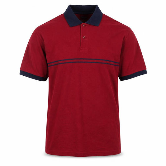 Casual Club Men's Red Cotton Polo Shirt Size M