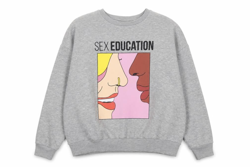 Netflix Sex Education Grey Graphic Womens Sweatshirt Size S 10-12