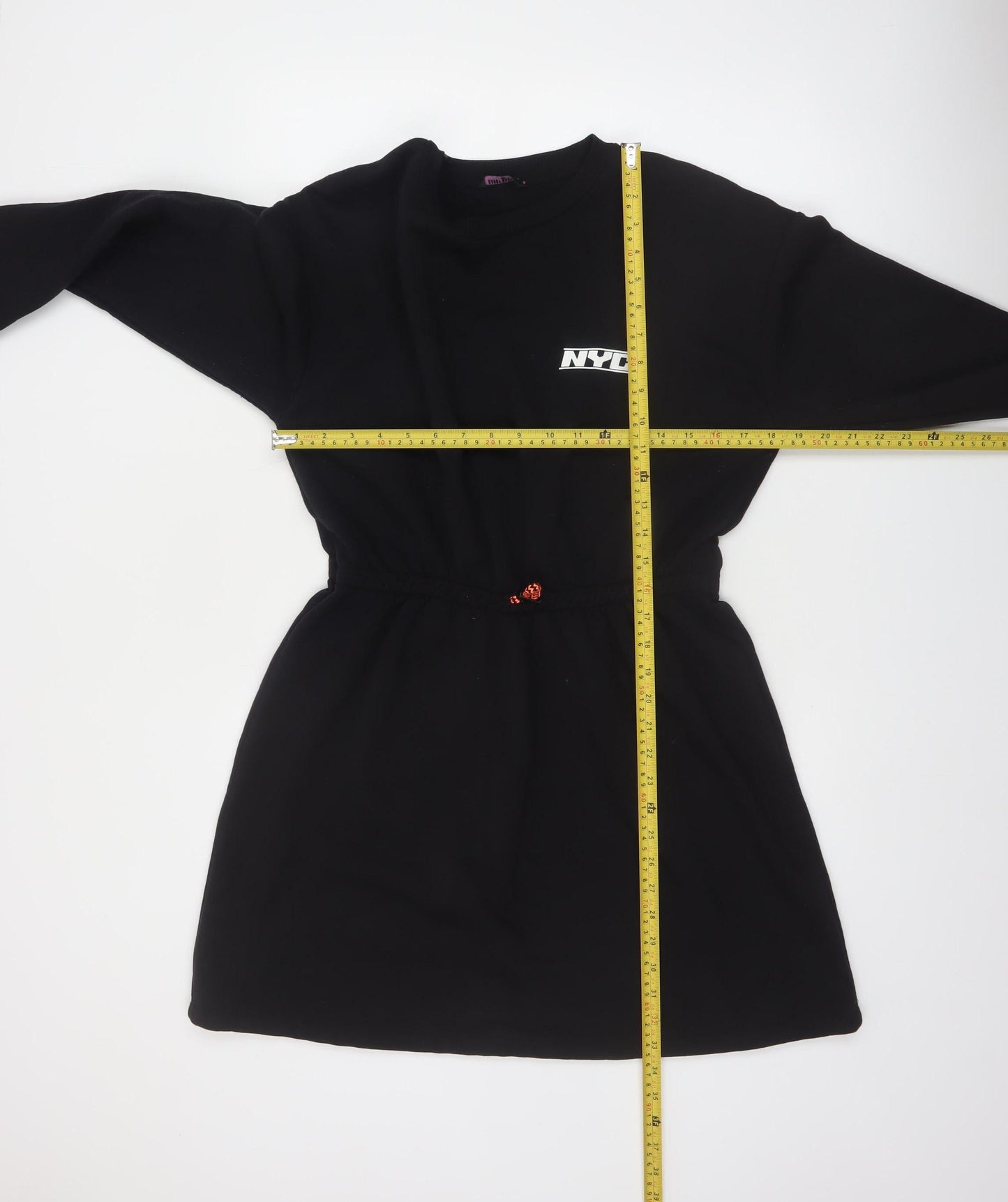 Candy Couture Girls Black NYC T-Shirt Dress Age 13 Long Sleeve Casual