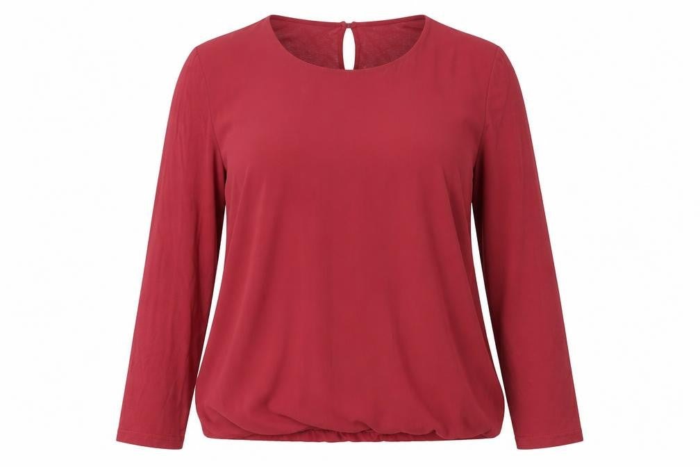 Street One Women's Red Long Sleeve Blouse Size 14 Polyester