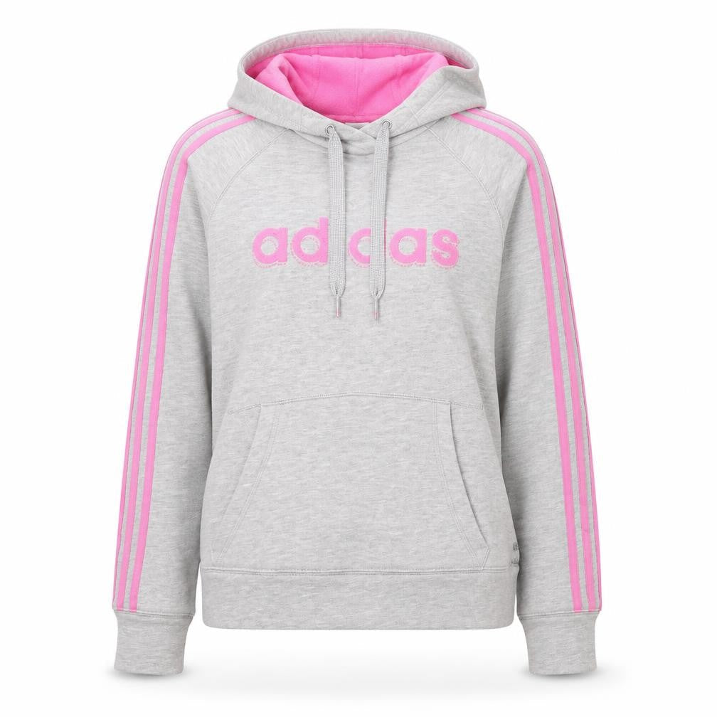 Adidas Womens Grey Pink Hooded Pullover Hoodie Size 12