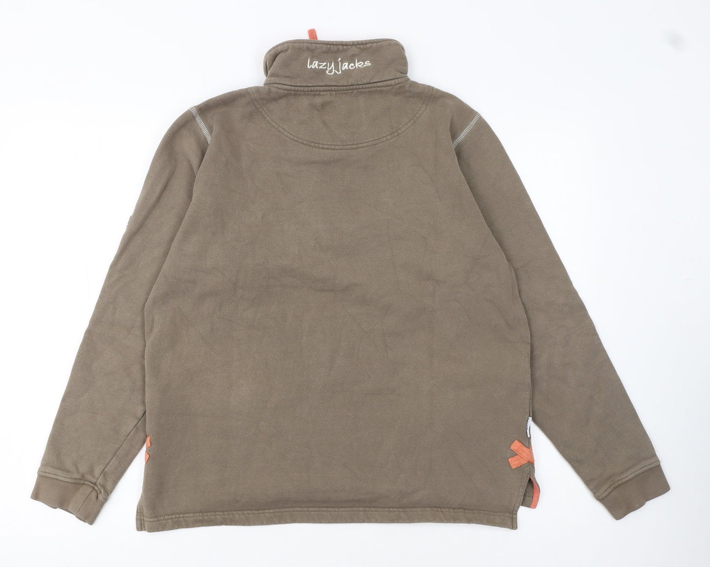 Lazy Jacks Men's Brown 1/4 Zip Fleece Sweatshirt Size S