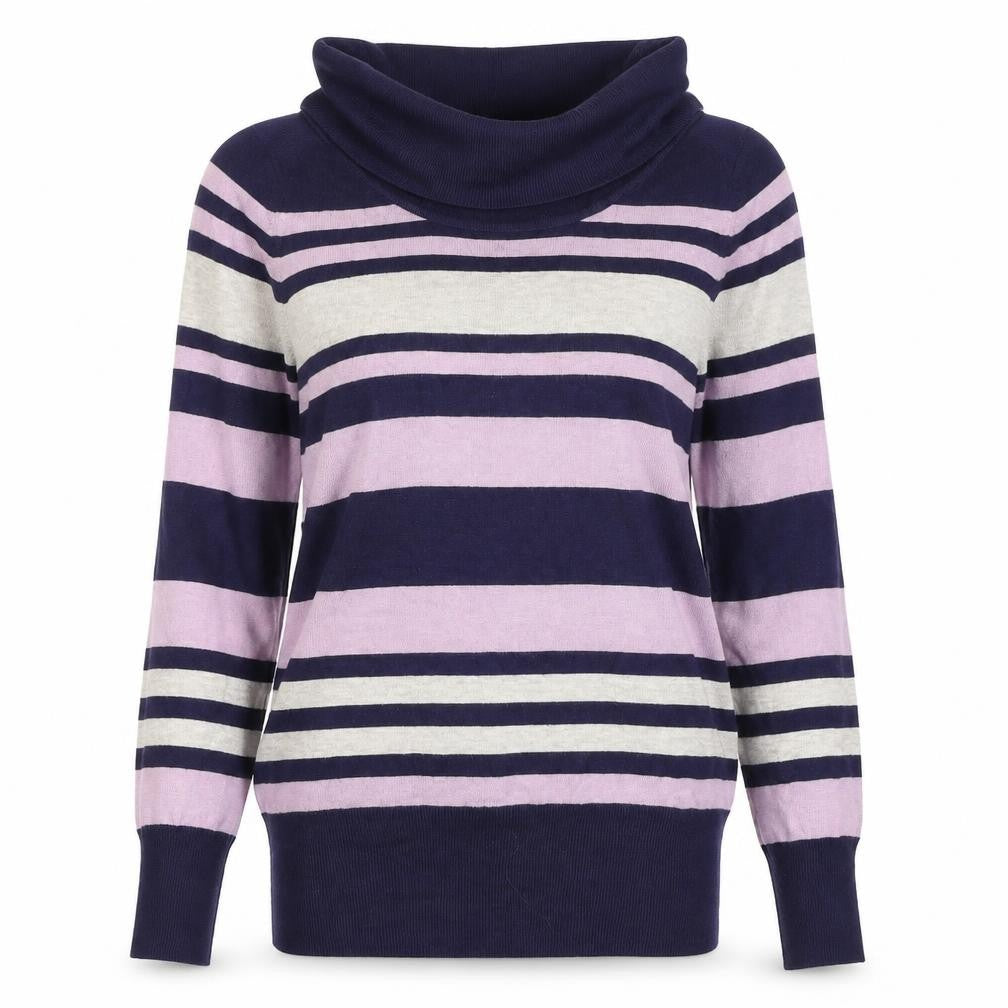 Marks and Spencer Womens Multicoloured Striped Cowl Neck Jumper Size 12