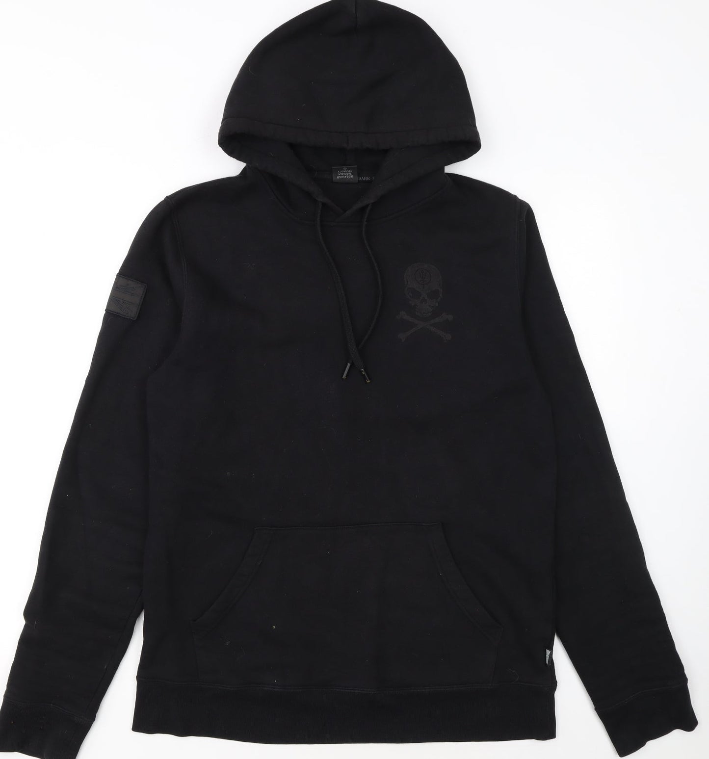 Thrudark Men’s Black Pullover Hoodie Skull Logo Fleece Size M