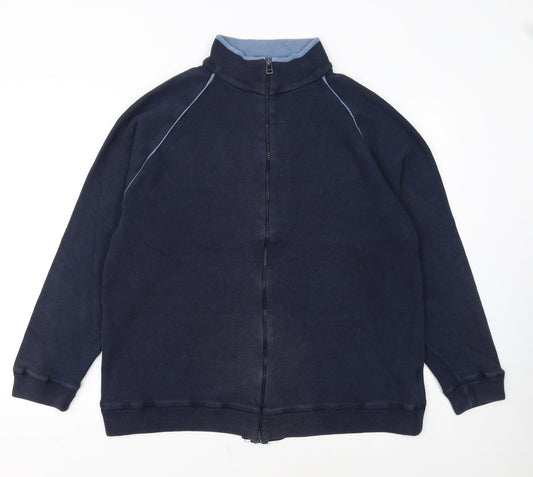 Petroleum Performance Men's Blue Full Zip Knit Jumper M