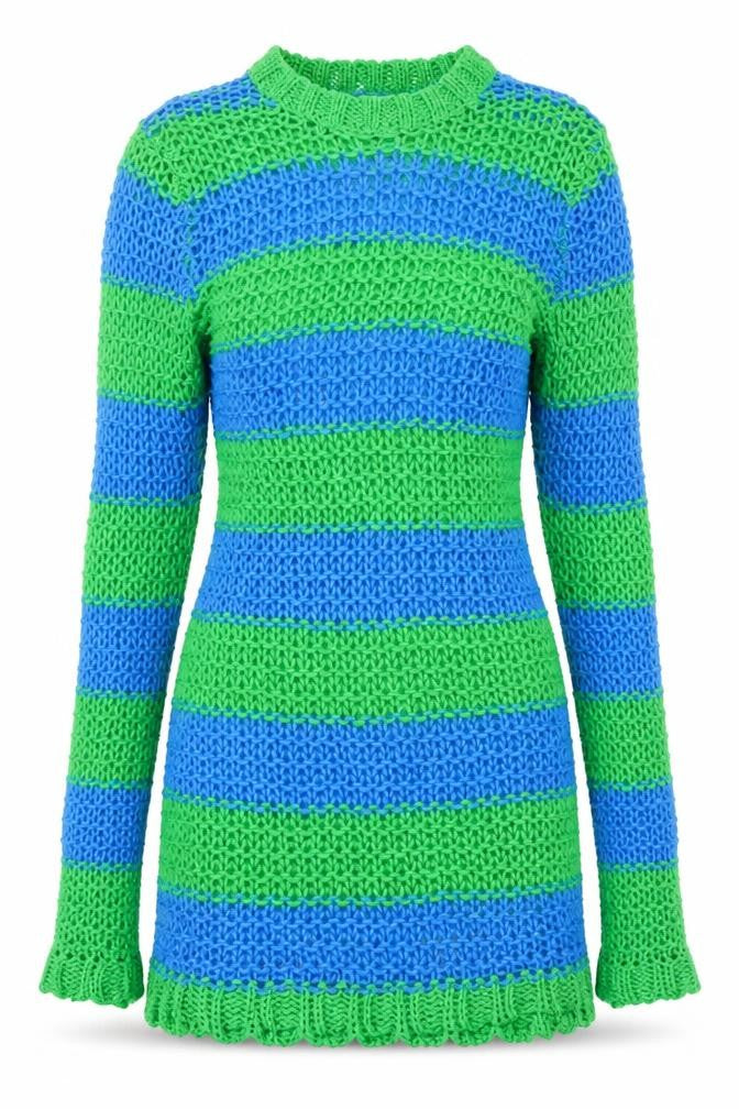Collusion Women’s Blue Green Striped Knit Jumper Dress Size 12