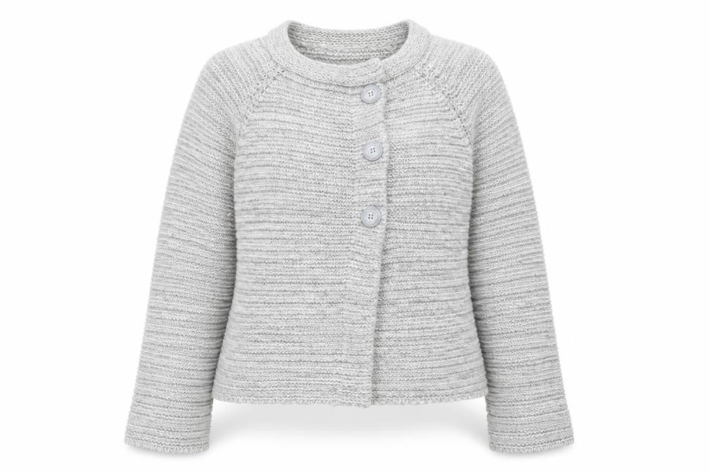 Wallis Women Grey Chunky Knit Button Cardigan M