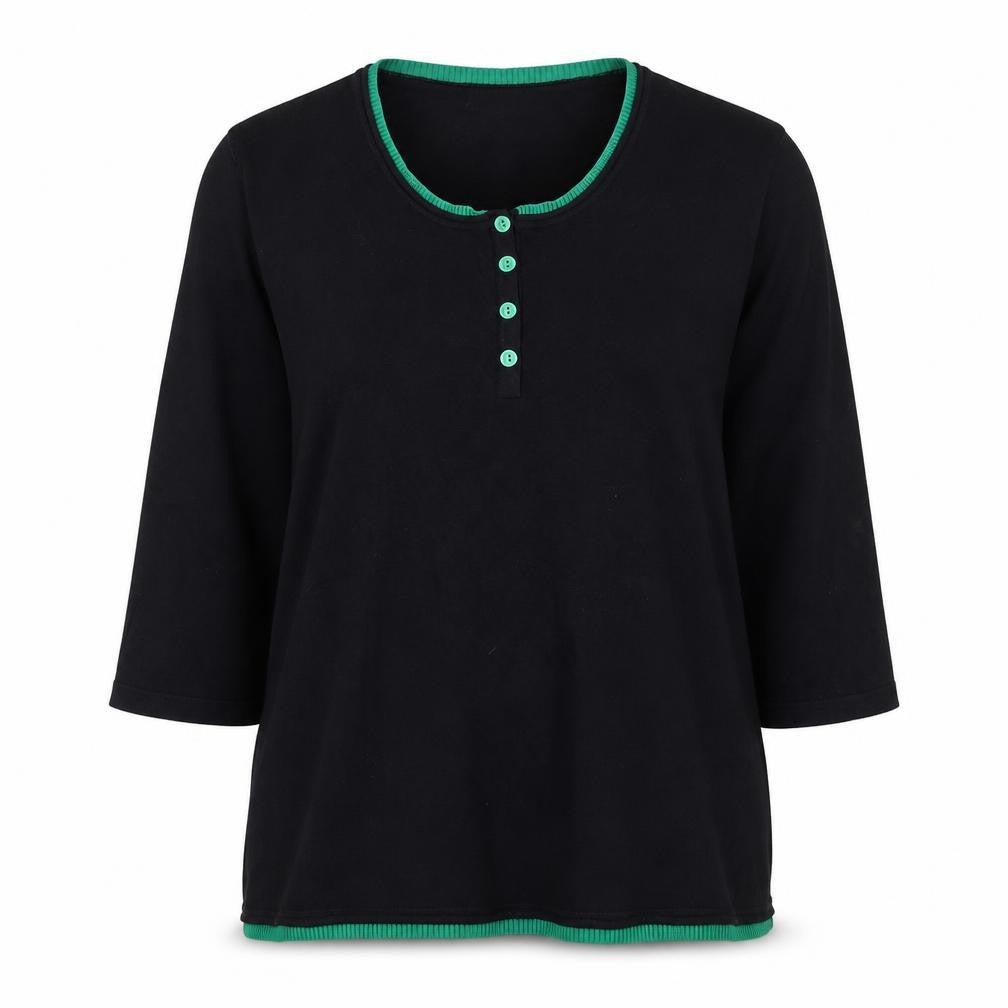 Micha Women's Black Henley Knit Jumper XL