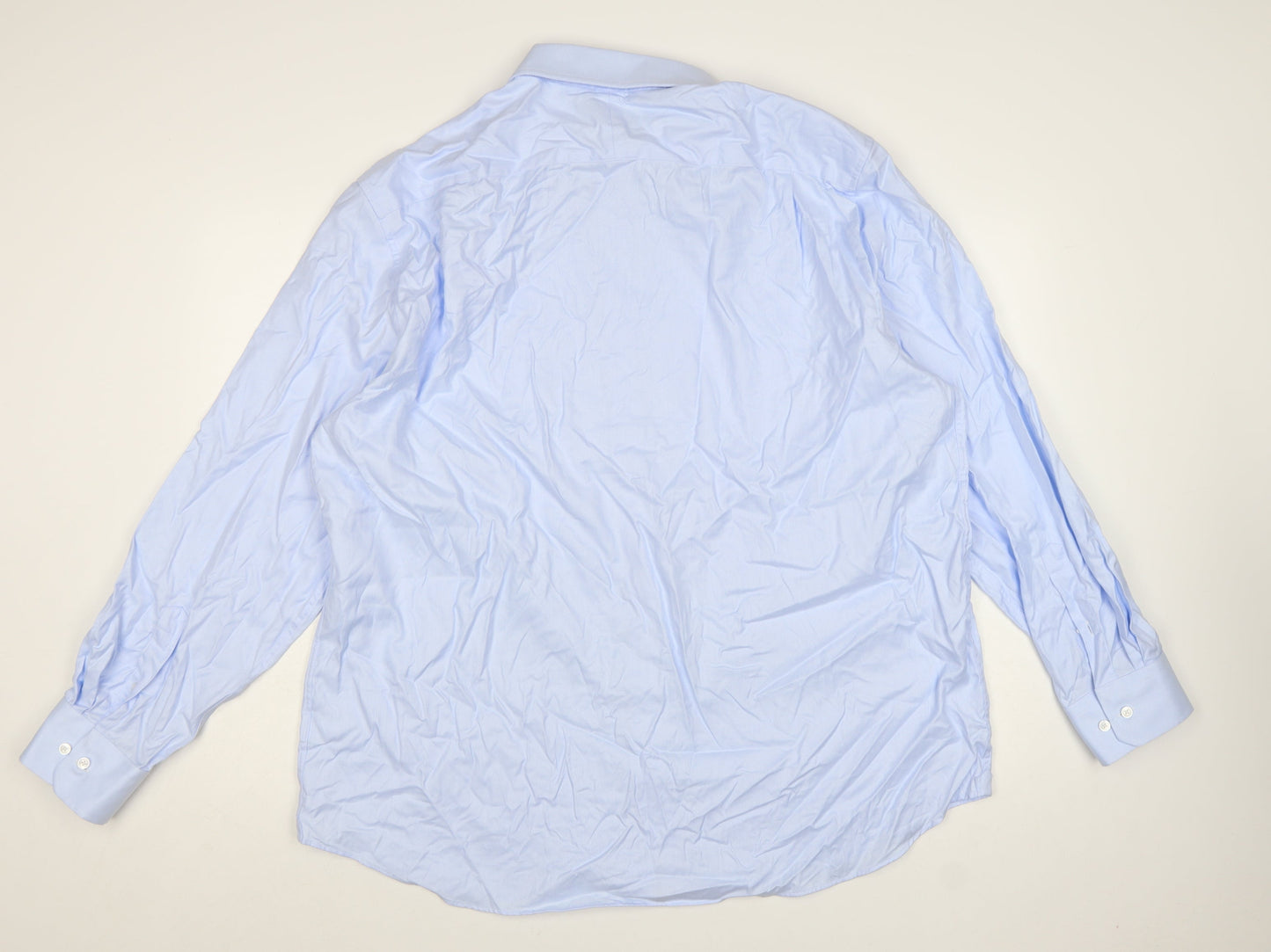 Marks and Spencer Men’s Blue Regular Fit 18” Cotton Dress Shirt