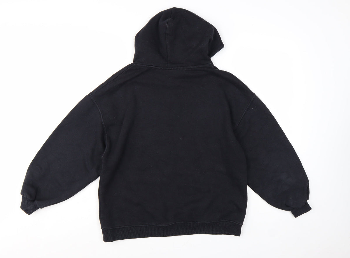 Zara Girls Black Stranger Things Pullover Hoodie 13-14 Years Fleece Lined