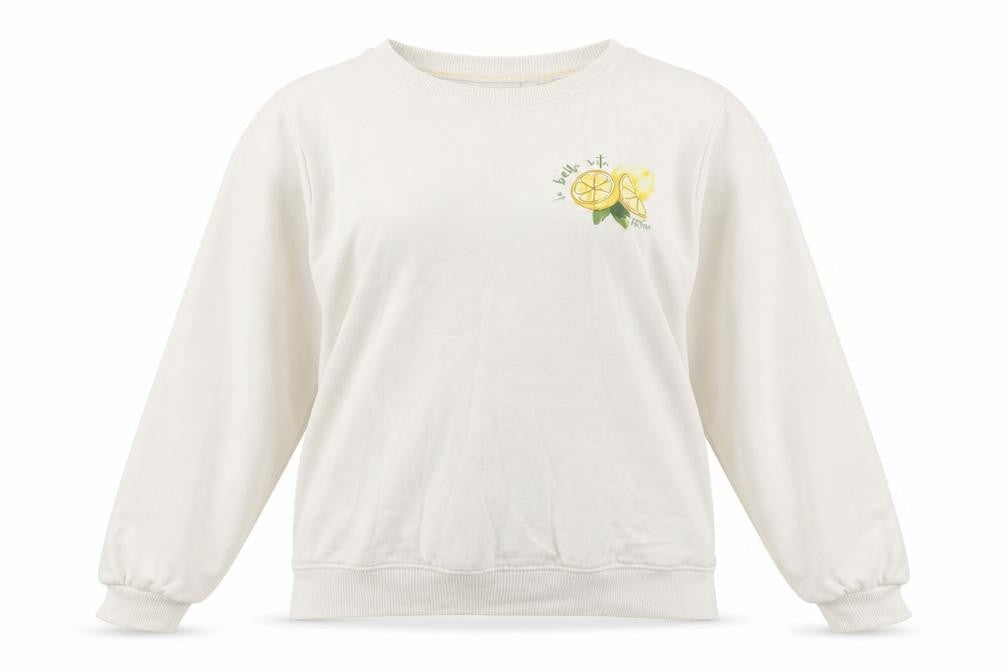 FatFace Women White Lemon Print Pullover Sweatshirt UK 16